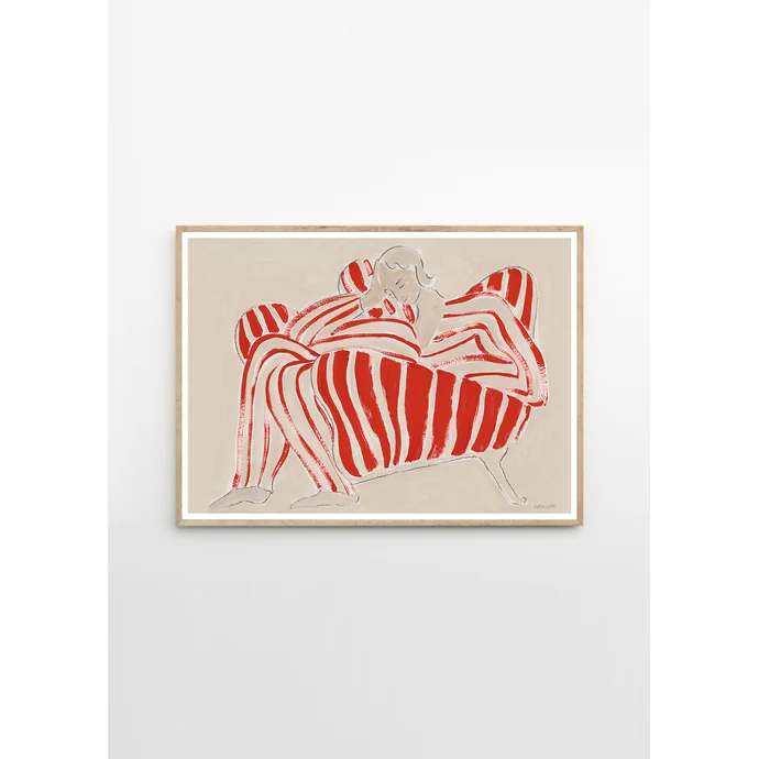 Autorský plakát Red Chair by Sofia Lind 50x70 cm