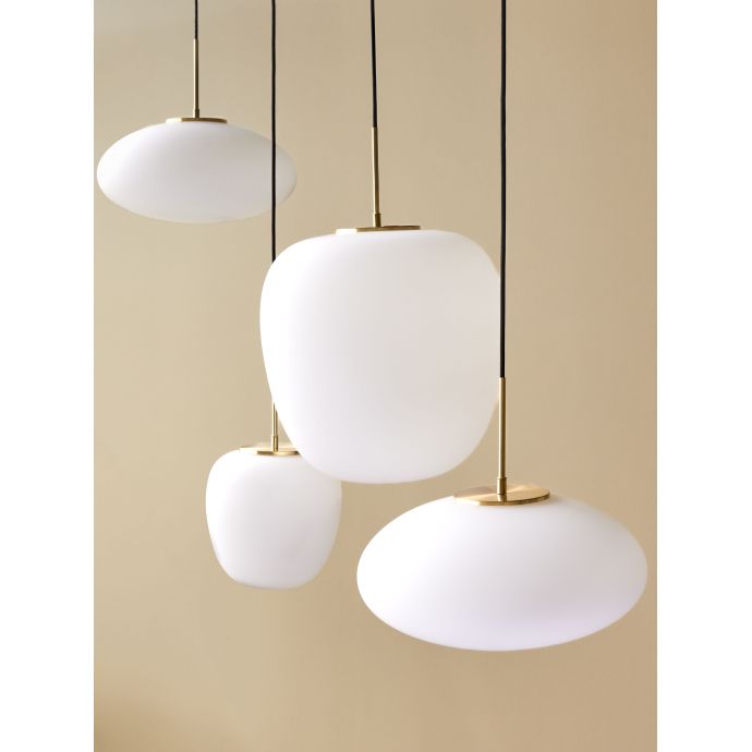 Skleněný lustr White/Brass 30 cm