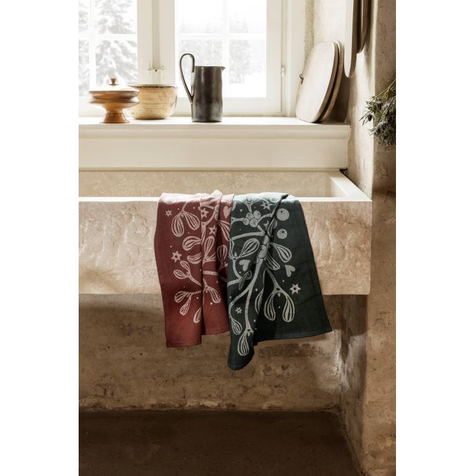 Utěrka z organické bavlny Mistletoe Dark
