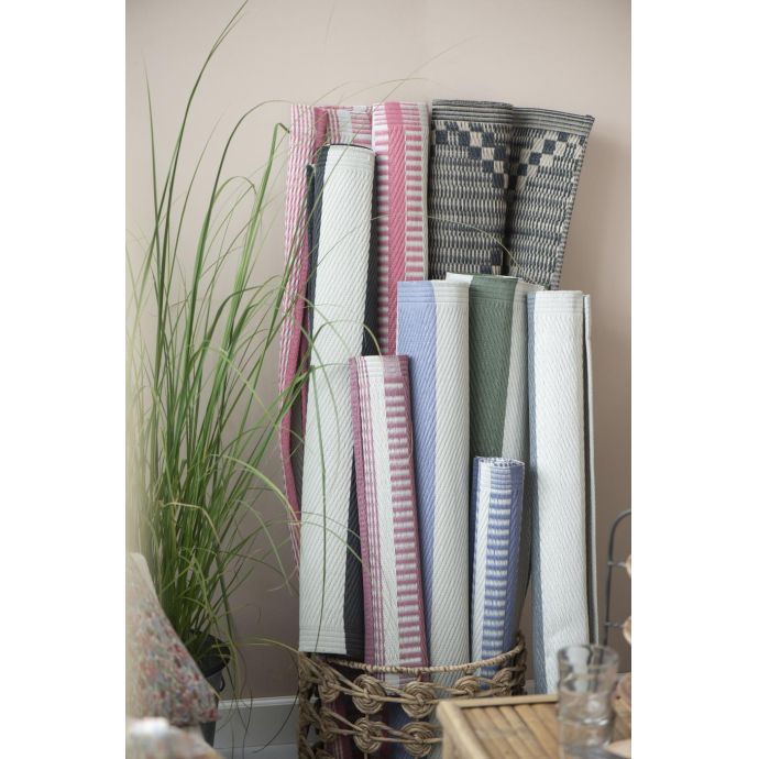 Venkovní koberec Recycled Plastic Grey Stripes 90x180