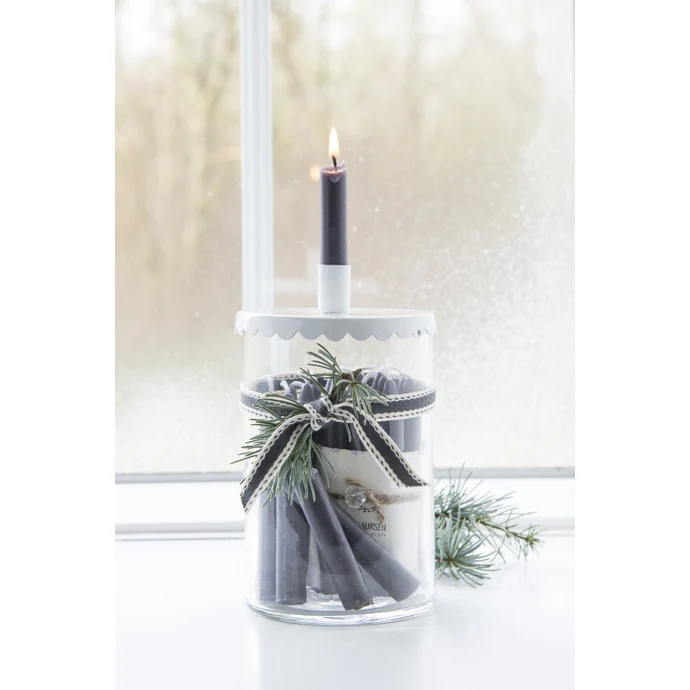 Úzká svíčka Dark grey - set 10 ks