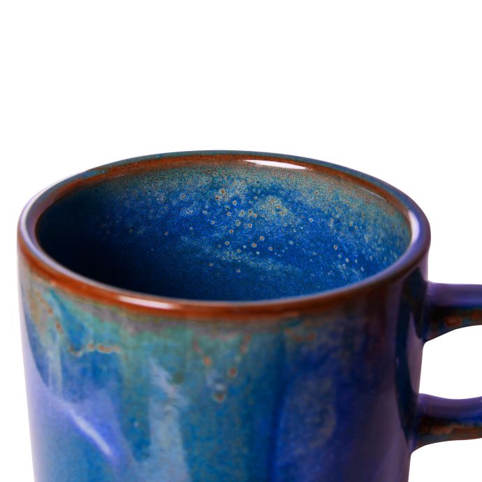 Keramický šálek s podšálkem Rustic Blue