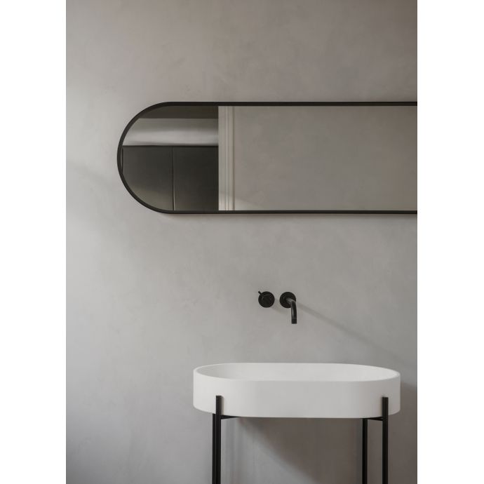 Oválné zrcadlo Norm Black 130 cm