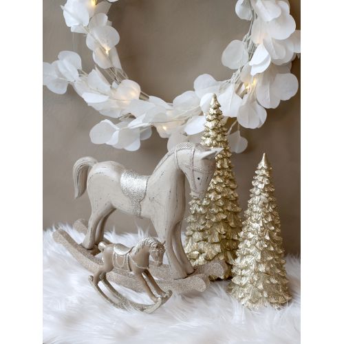 Vánoční dekorace Rocking Horse Antique Latte 12 cm