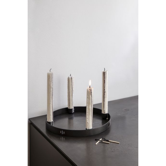 Mosazný adventní svícen Circle Black