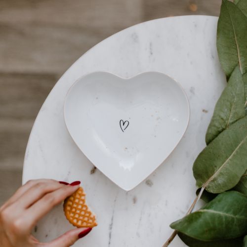 Porcelánový talířek ve tvaru srdce Srdíčko 16 cm