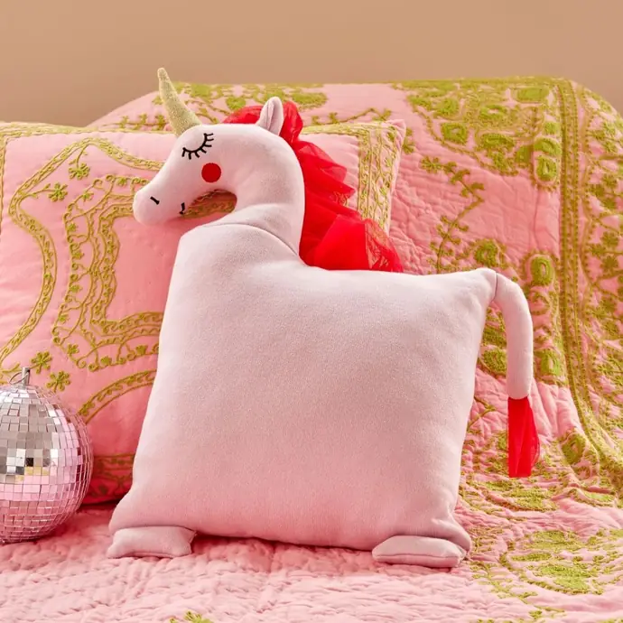 Dekorativní polštář Unicorn Pink 50 x 40 cm