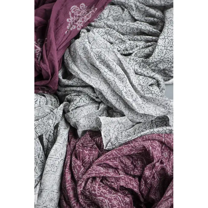 Bavlněný šátek Grey/Bordeaux Combinations