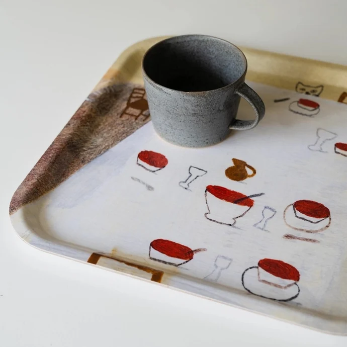 Servírovací tác Kitten with Soup 32 × 32 cm
