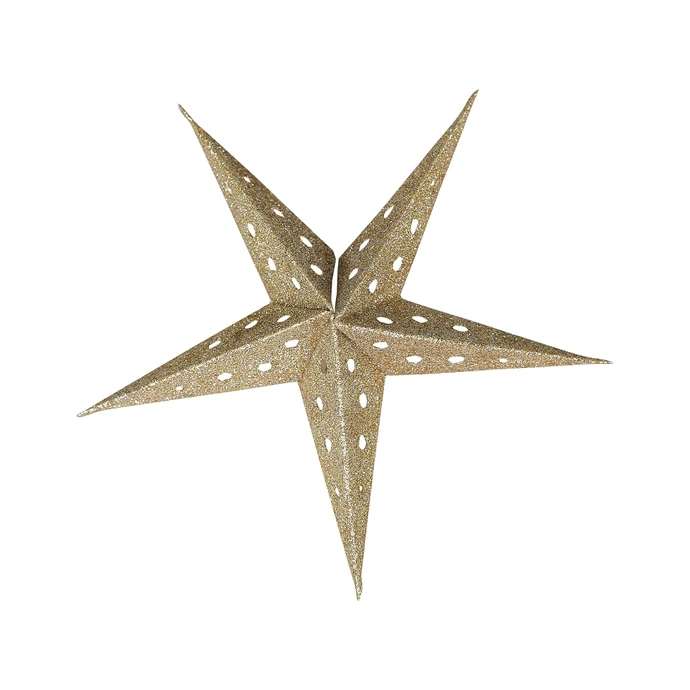 Závěsná skládací hvězda Glitter Champagne 15 cm