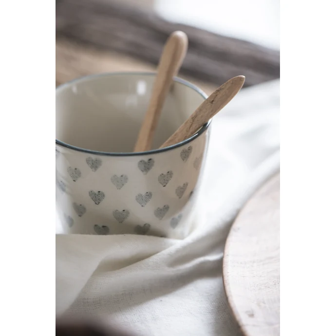 Latte cup Grey Hearts 250ml