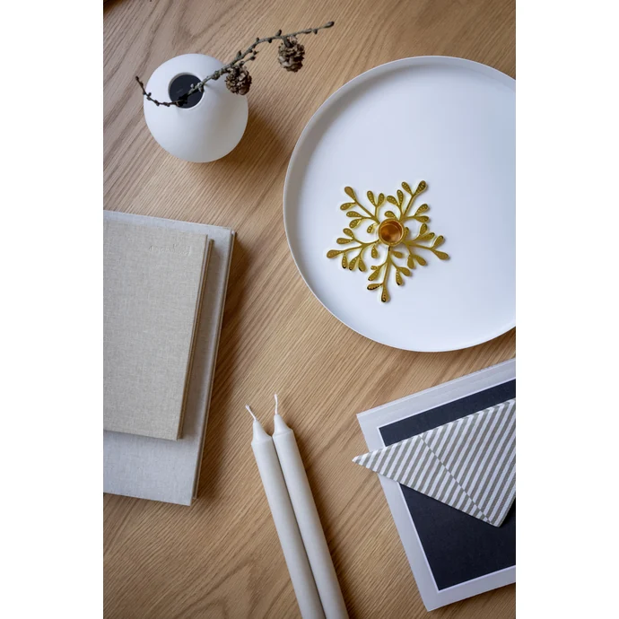 Vánoční svícen z nerezové oceli Mistletoe Brass 13 cm
