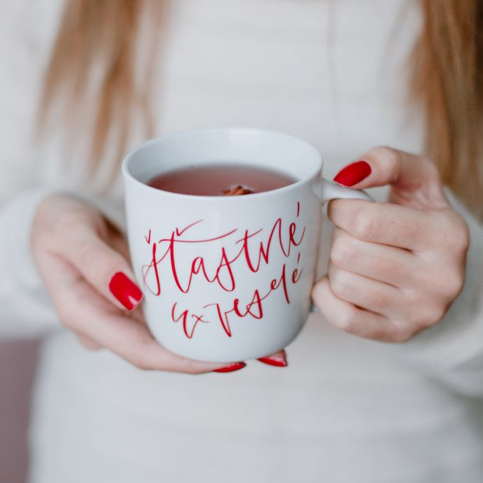 Porcelánový hrnek Šťastné a Veselé 300 ml