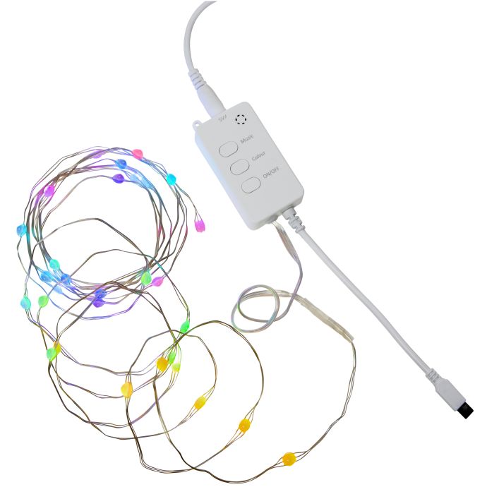 Chytrý LED světený řetěz Multicolor + White