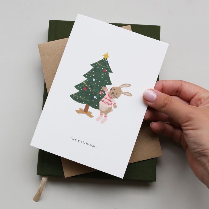 Vánoční přání Bunny Merry Christmas