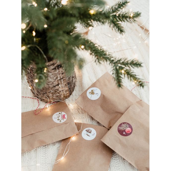 Samolepky na adventní kalendář - Set 24 ks