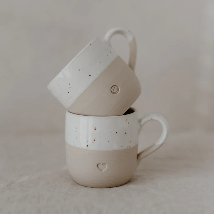 Kameninový hrnek na cappuccino Heart