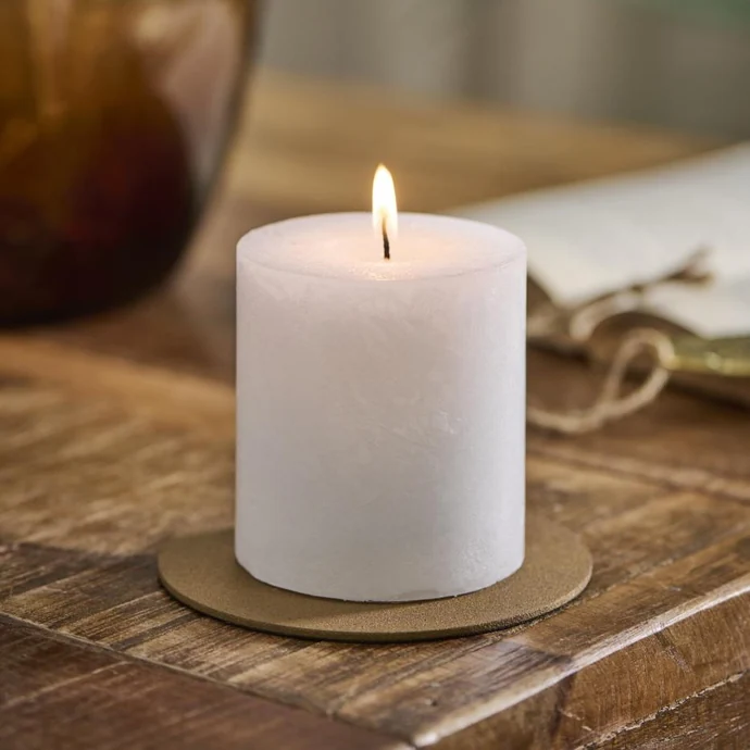 Kulatá svíčka Rustic White 7,5 cm