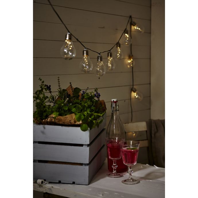 Světelný LED řetěz na solární napájení Glow