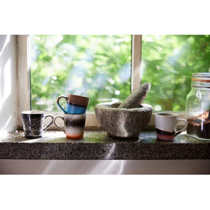 Keramický hrneček na espresso 70's Funky 80 ml - set 4 ks