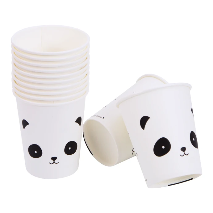 Papírové kelímky Panda - set 12ks