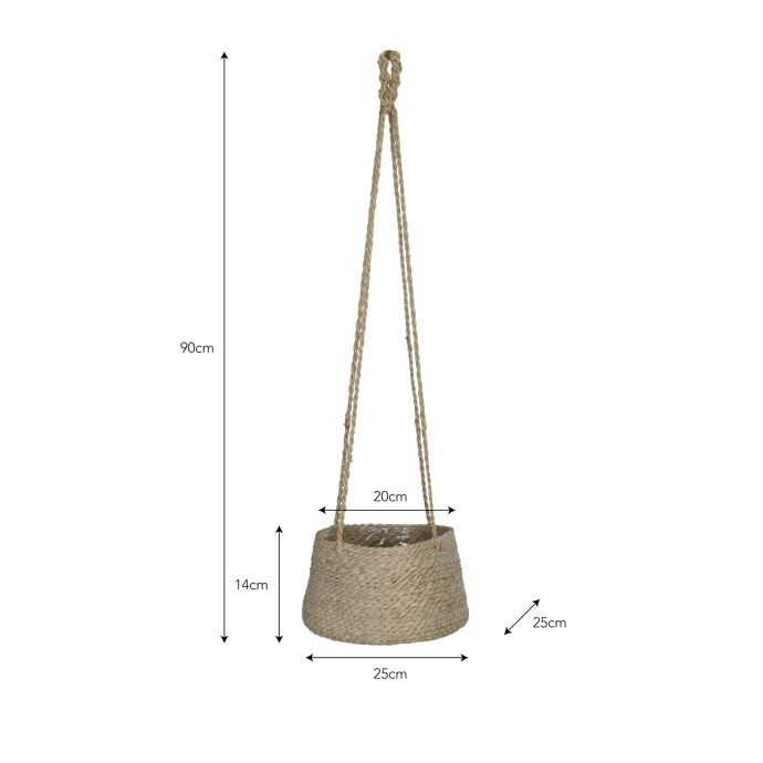 Závěsný jutový obal na květináč Wide Tapered Pot
