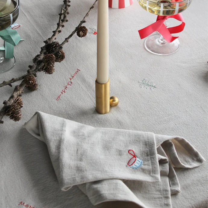 Látkové ubrousky Christmas Embroidered – set 4 ks