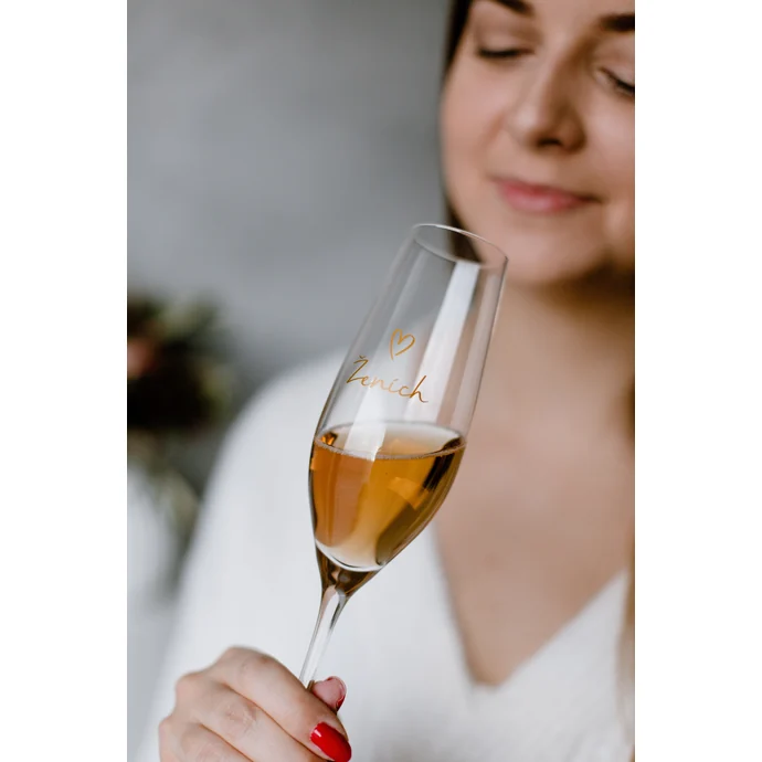 Sklenice na sekt Ženích a nevesta – set 2 ks SK