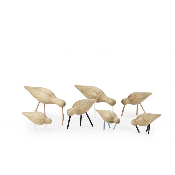 Dřevěný ptáček Shorebird White