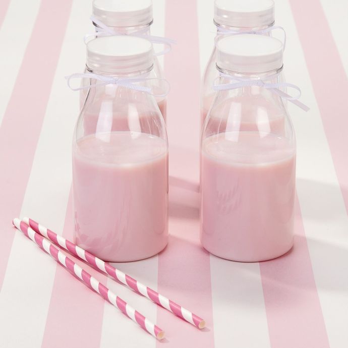 Papírové slámky Pink Stripe - set 30 ks