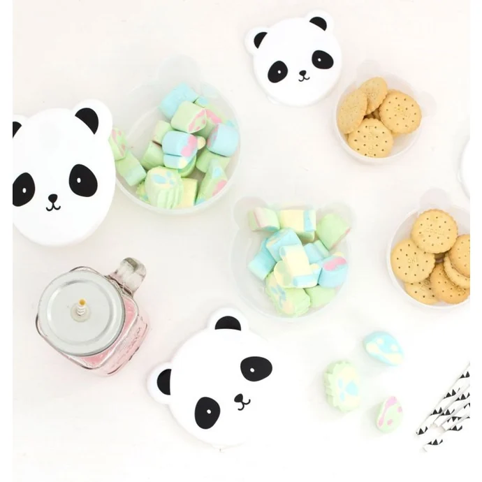 Dětské úložné dózy Panda set 4 kusů