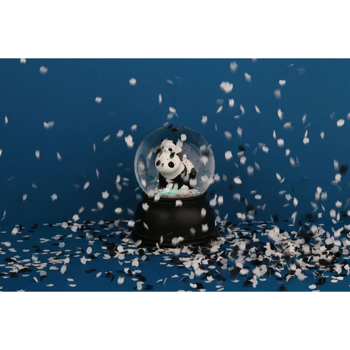 Svítící sněhová koule - Panda family