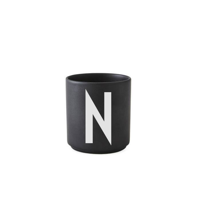 Porcelánový hrneček/dózička Letters black