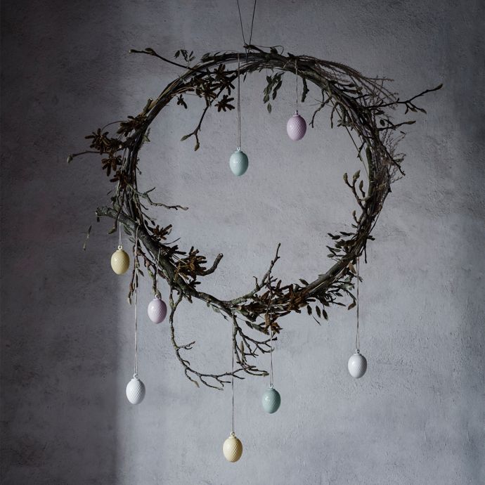 Porcelánová velikonoční dekorace Rhombe Easter Egg Lavender
