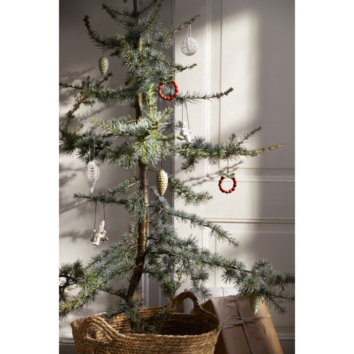 Porcelánová vánoční ozdoba Christmas Tales Wreath 7 cm