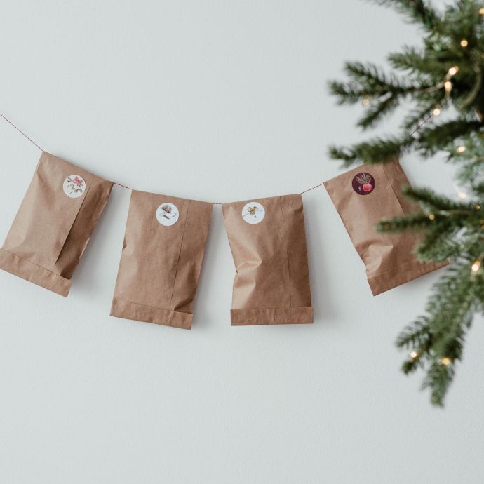 Samolepky na adventní kalendář - Set 24 ks