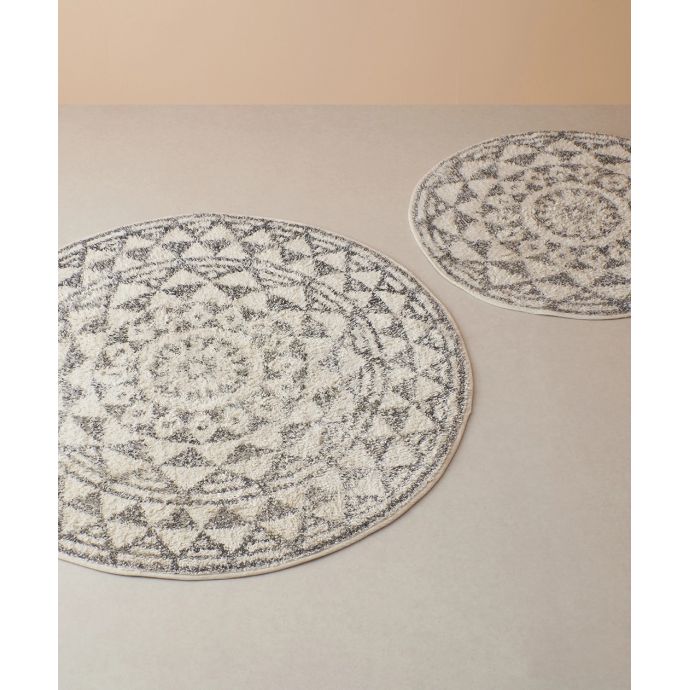Bavlněná koupelnová předložka/kobereček Round Black 80 cm
