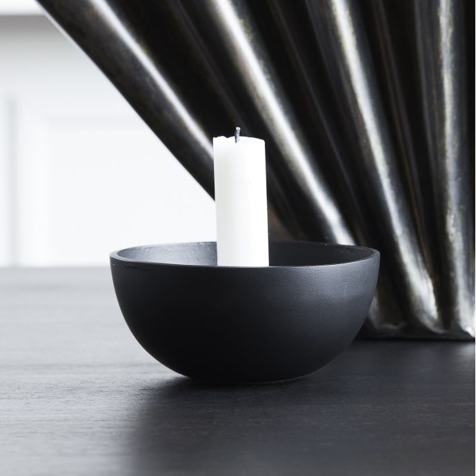 Kovový svícen Crown Black ⌀12,5 cm