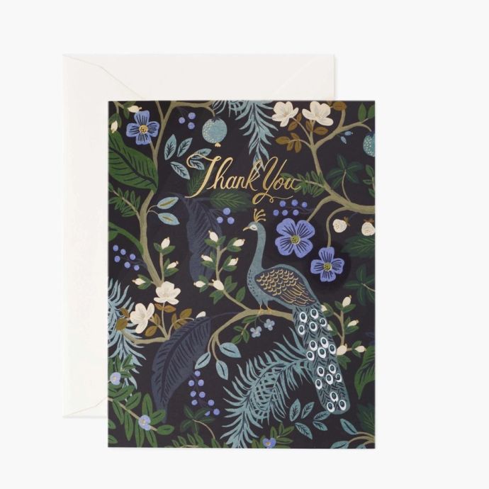Přání s obálkou Peacock Thank You
