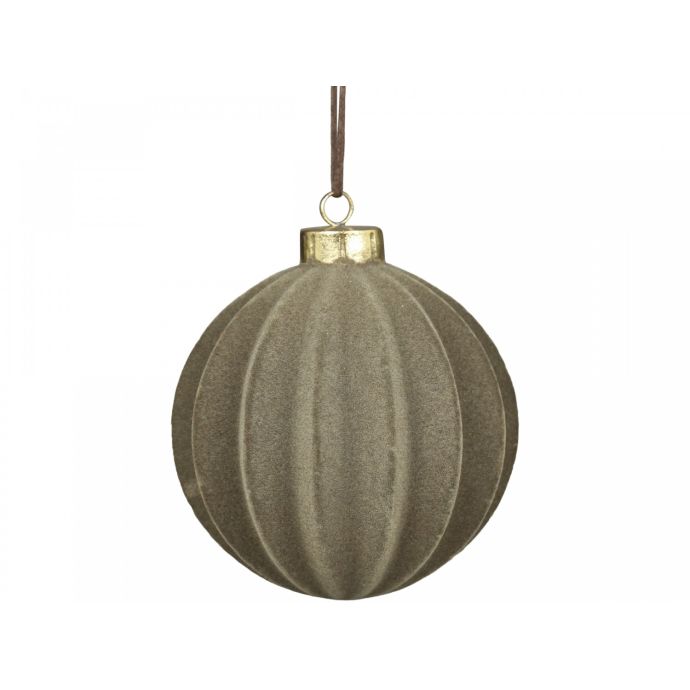 Velurová vánoční ozdoba Ball Latte 11 cm
