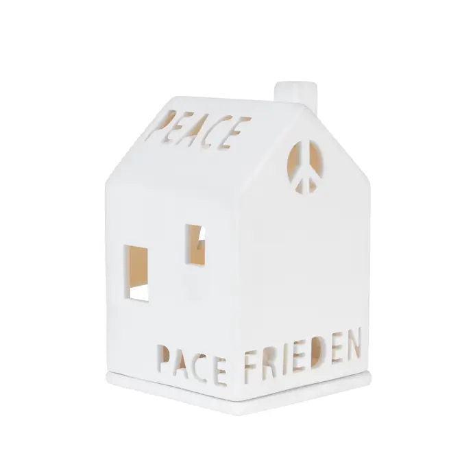 Porcelánový svícen domeček Peace