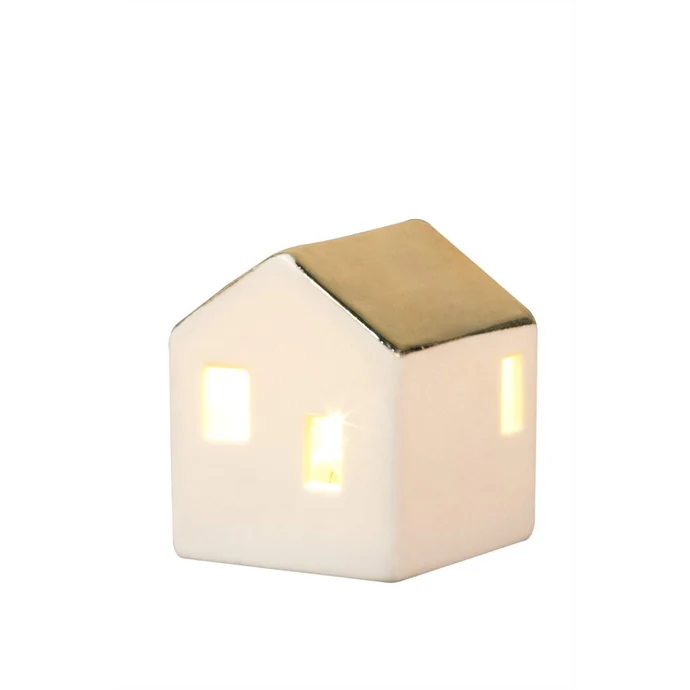 Porcelánová mini LED lucerna Medium House