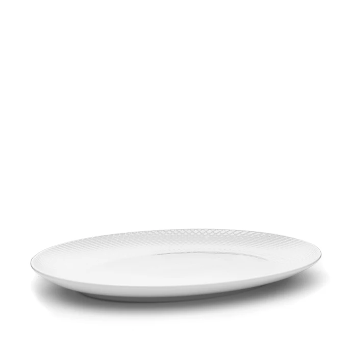 Porcelánový servírovací talíř Rhombe Oval White