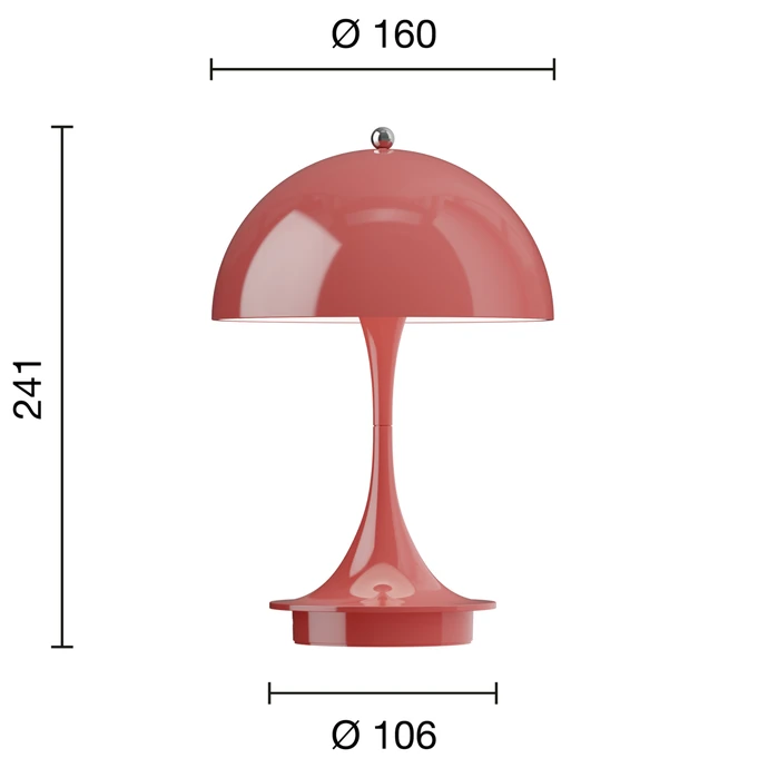 Přenosná lampa Panthella 160 V3 Coral