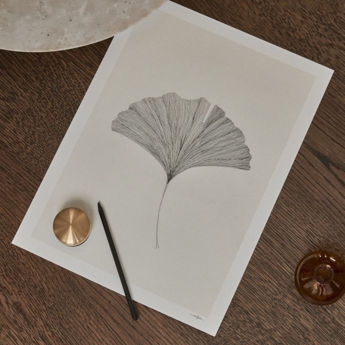 Autorský mini plakát Ginkgo Leaf by Ana Frois A5