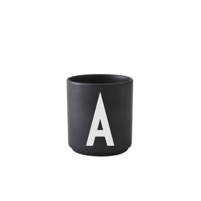 Porcelánový hrneček/dózička Letters black