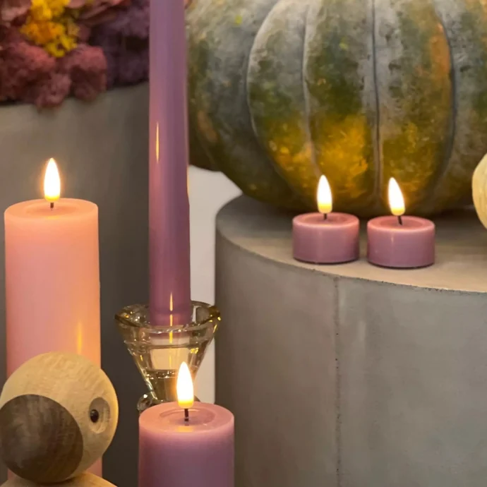 Čajová LED svíčka Purple – set 2 ks