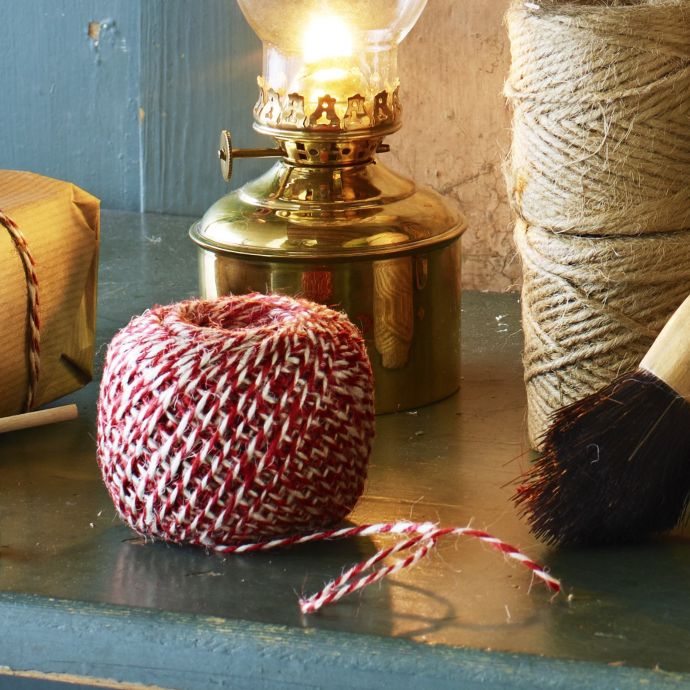 Jutový provázek Twine Round Red/White 125 m