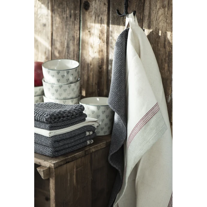 Pletený kuchyňský ručník Mynte Dark Grey Melange