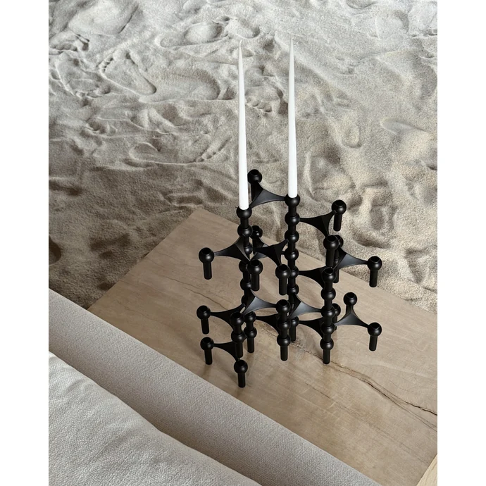 Designový svícen STOFF Nagel Black – set 3 ks